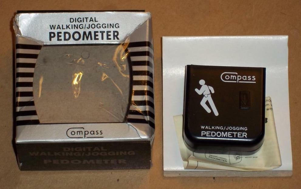 COMPASS BRAND DIGITAL CLIP ON WALKING / JOGGING PEDOMETER MODEL 974