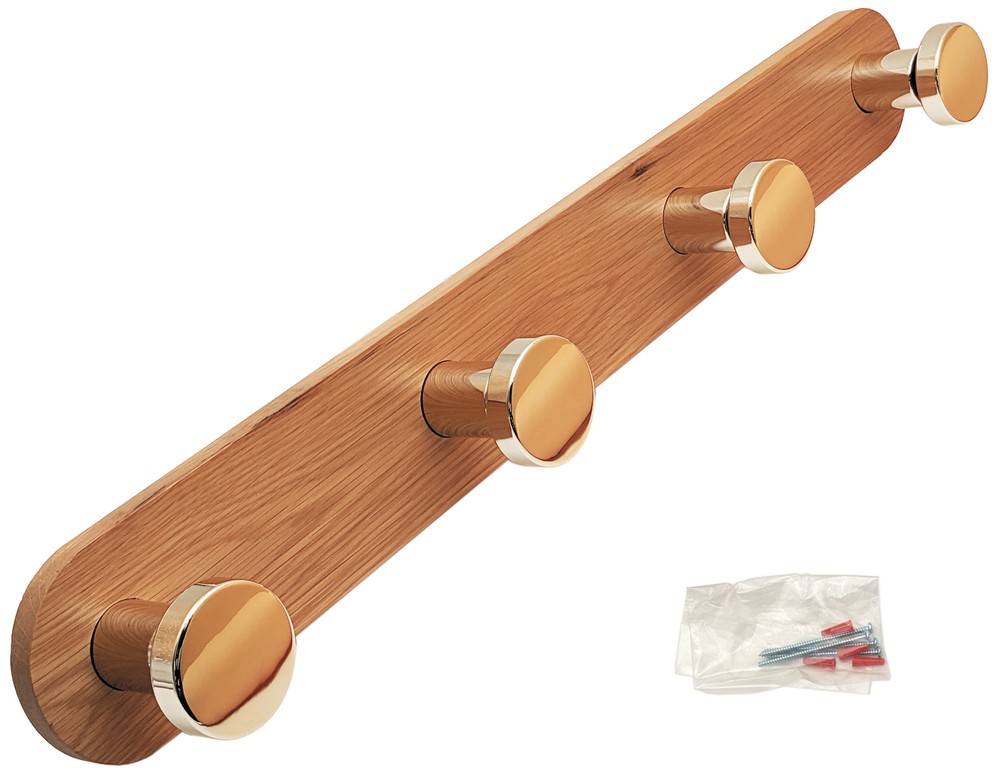 Eldon 28-Inch Long Wall Mountable 4 Hook Panel, Oak (24345)
