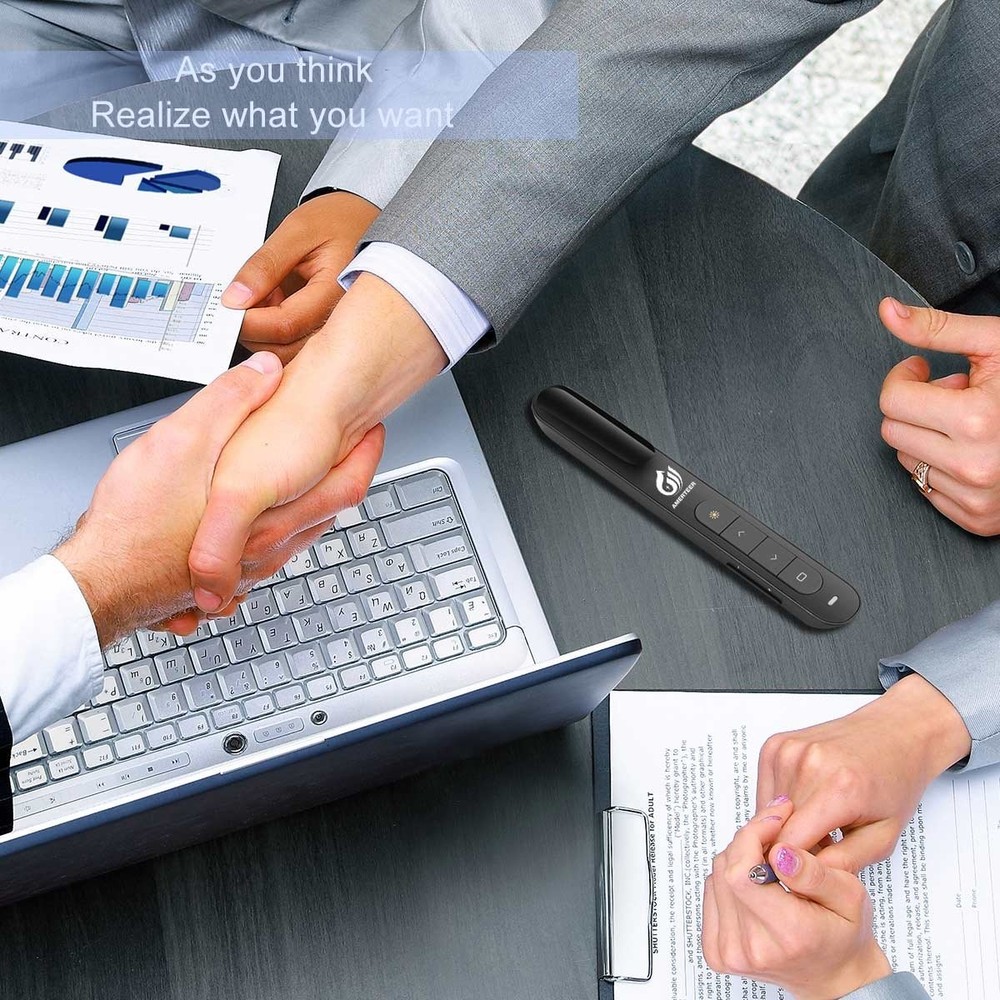 Wireless Presenter,Support Hyperlink RF 2.4GHz Powerpoint PPT Clicker Present...