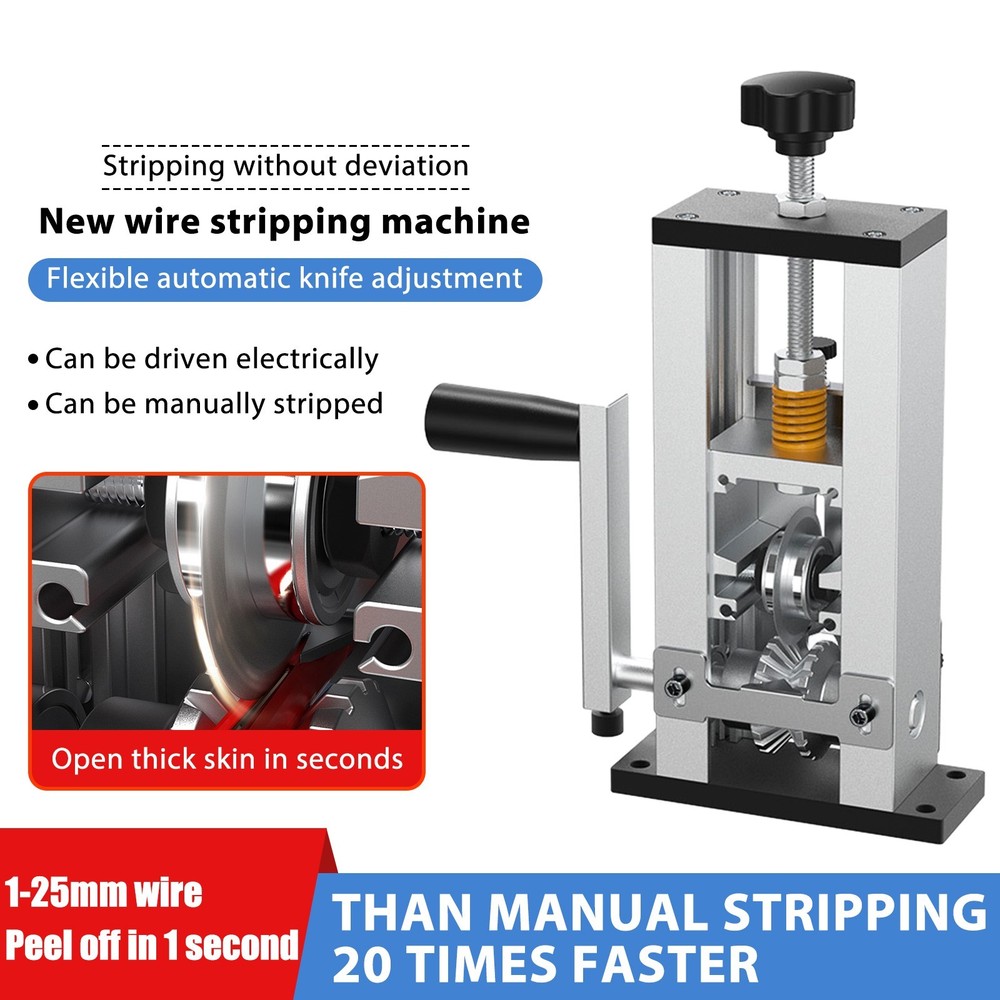 Portable Wire Stripping Machine Drill Powered Copper Cable Stripper Tool 1-25mm