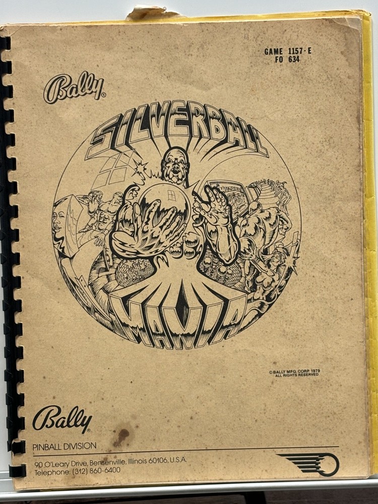 ORIGINAL-BALLY-SILVERBALL MANIA-INSTALLATION & GAME OPERATION INSTRUCTIONS