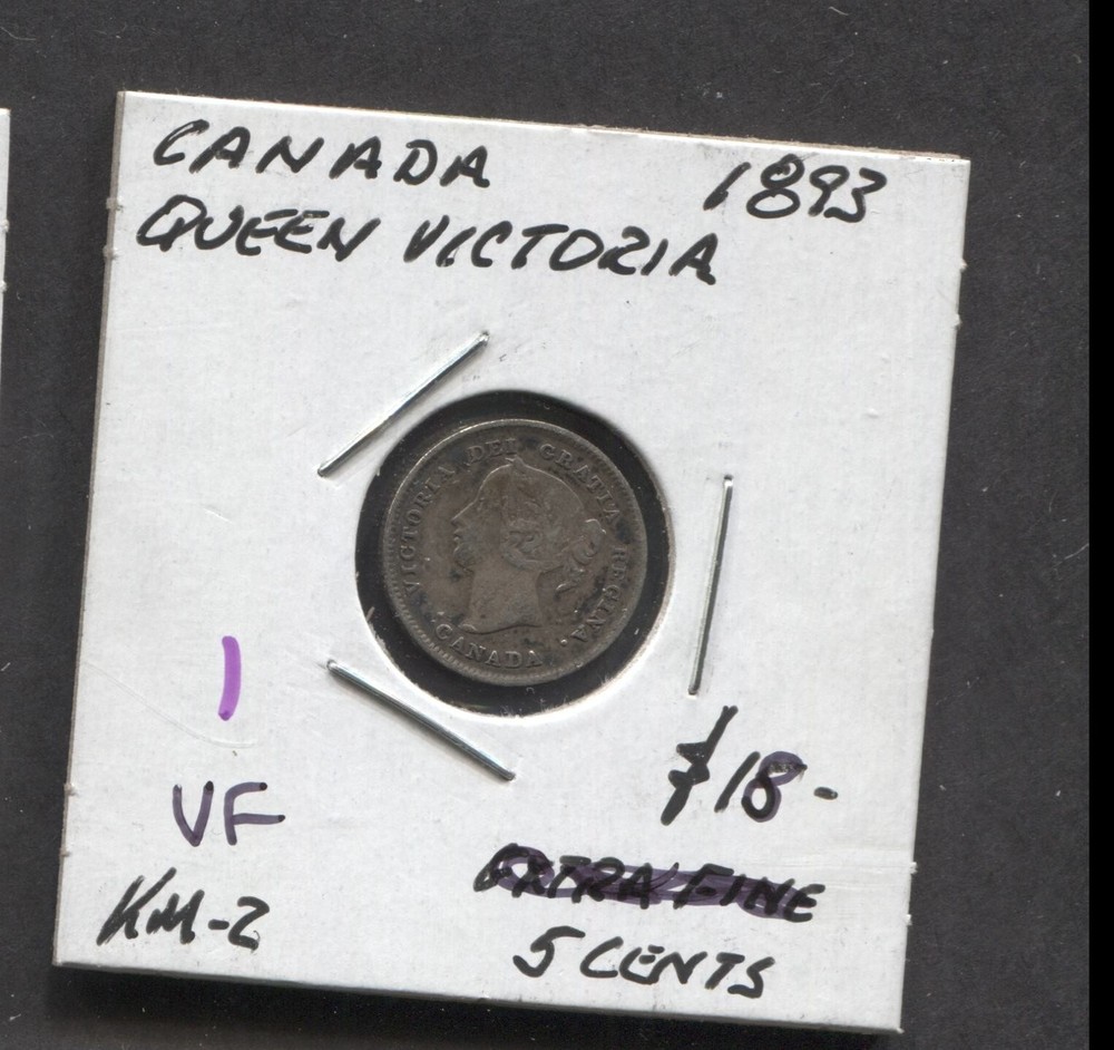 1893-Canada/VF/5 Cents