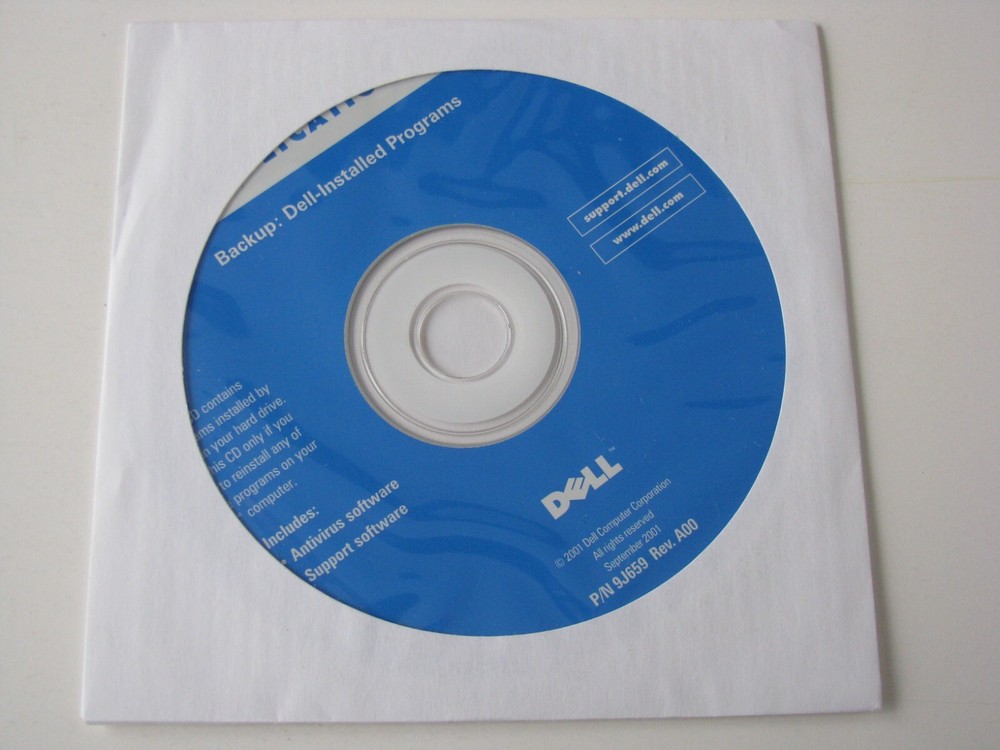 2001 Dell Applications Backup Dell-Installed Programs PC Software CD NO LICENSE