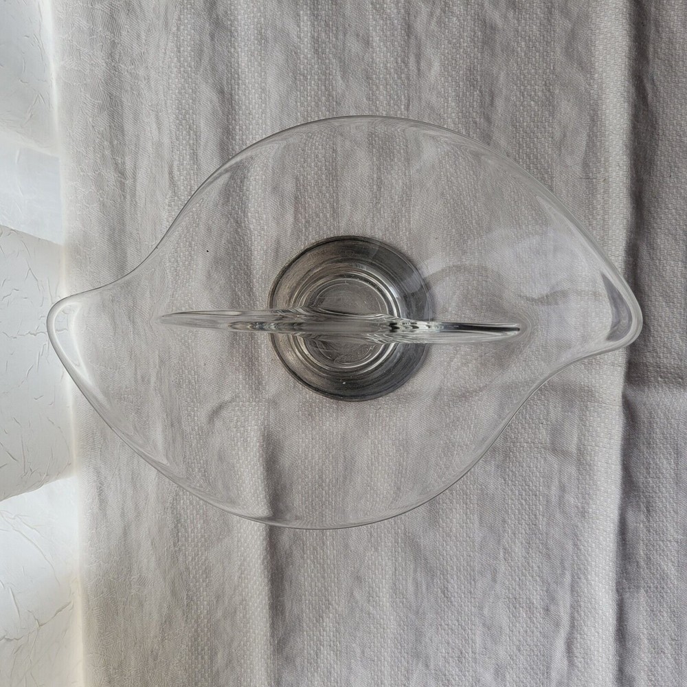 Crown Sterling Silver & Glass Divided Dish
