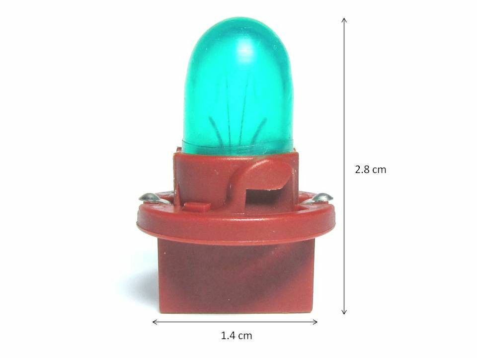 Single Unit Wagner T10 Brown Socket Speedometer Light Bulb Green Cap