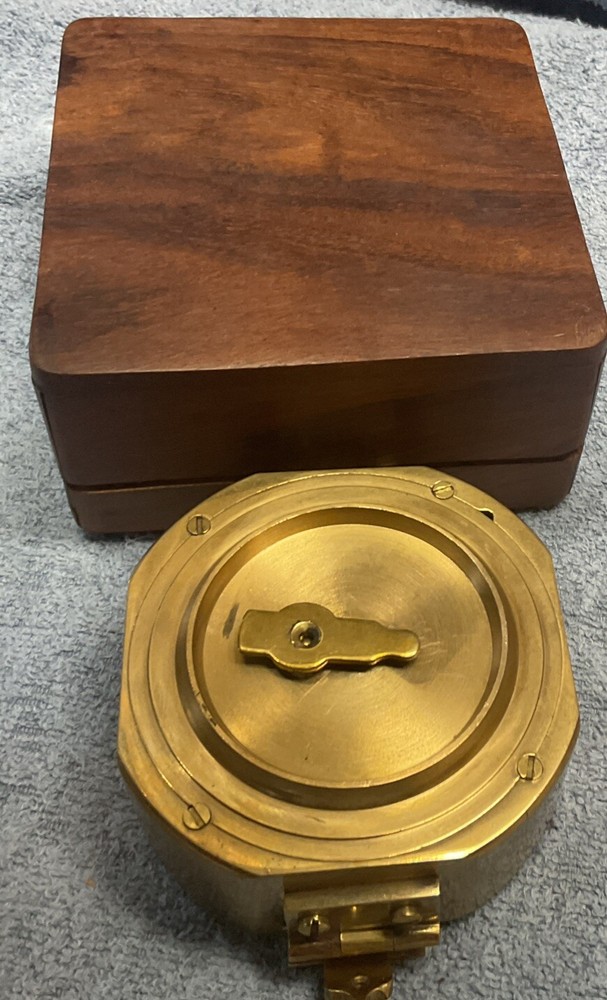 Brass Maritime Compass With Case