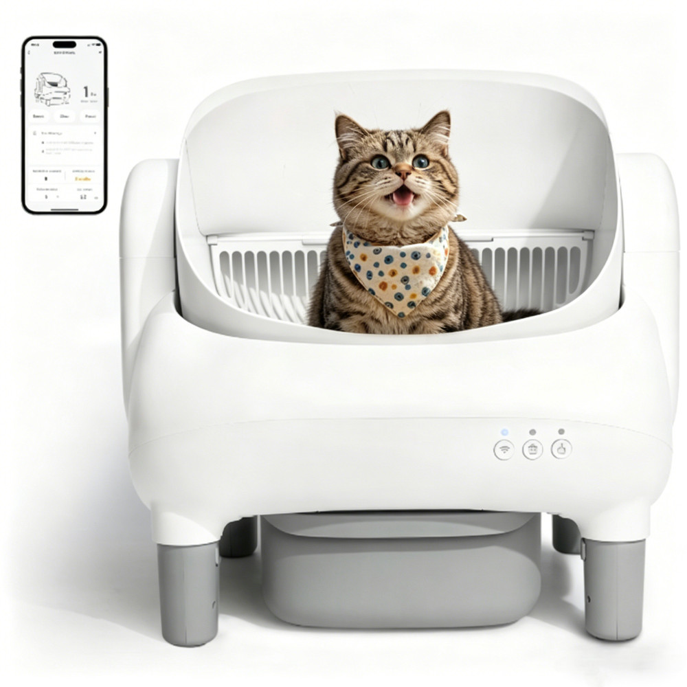 USED Automatic Self-Cleaning Cat Litter Box, Smart Litter Box with APP Control