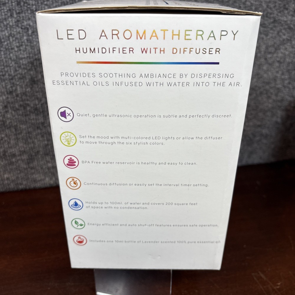 LED Aromatherapy Humidifier With Diffuser Goldessence Aromas 100% Pure Essential