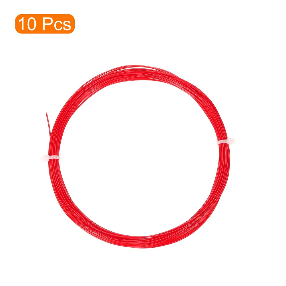 10M Badminton Racket Rope, 10pcs Durable Nylon Racket, Red