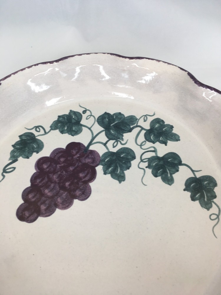 grapes scallop quiche dish ceramic stoneware