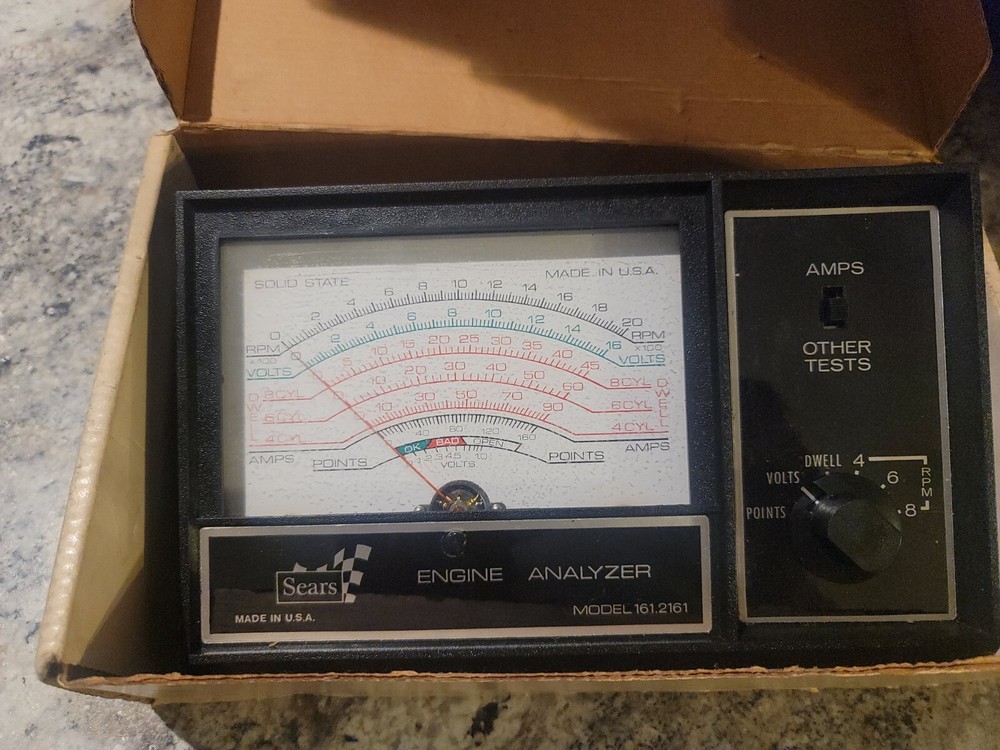 Sears Engine Analyzer Model 161.216300/ Cords and original box!
