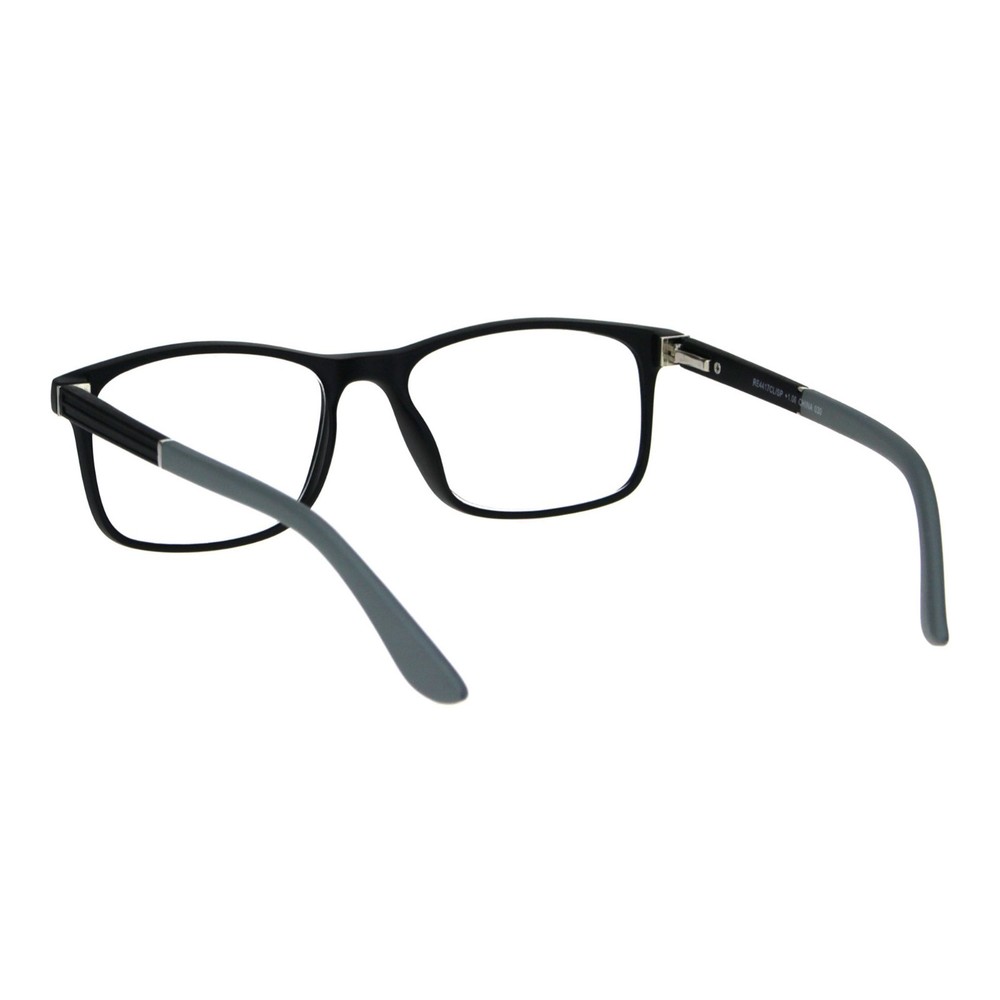 Magnified Reading Glasses Clear Lens Matte Finish Rectangular Spring Hinge