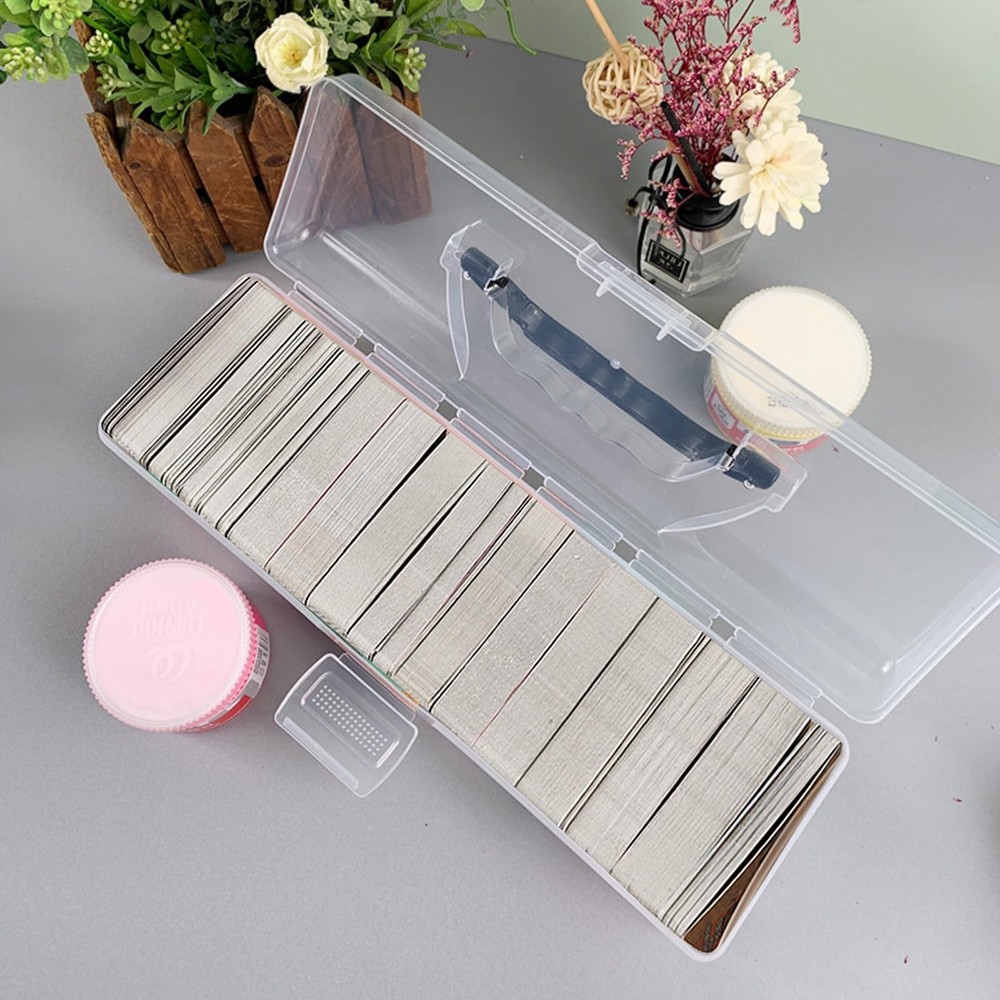 4 Pack Long Plastic Pencil Box, Stackable Trading Playing Card Storage Organi...