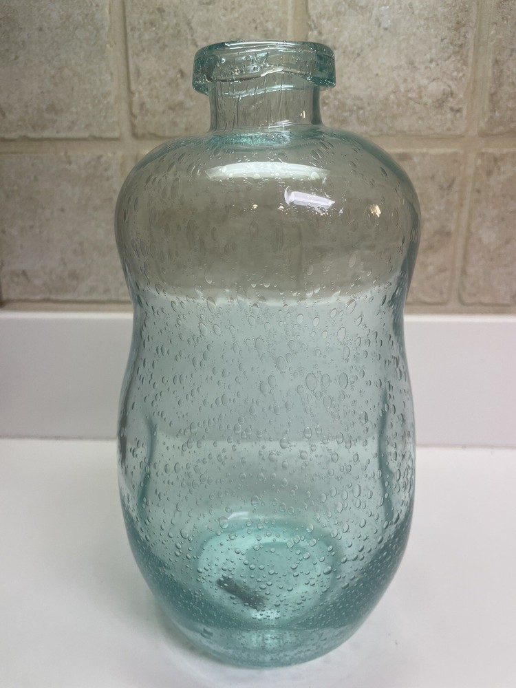 Creative Co-Op Teal Bubble Glass Jar/Bottle