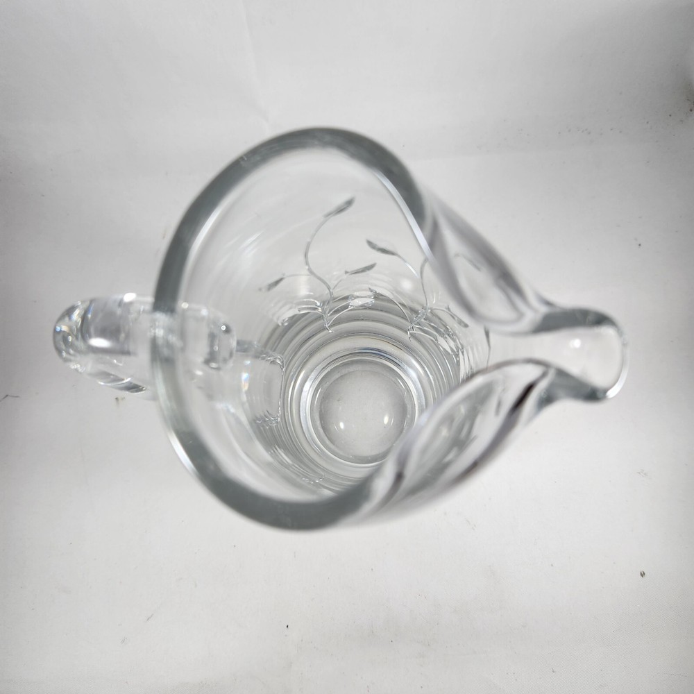 Etched Glass Pitcher with Handle 8" Inches