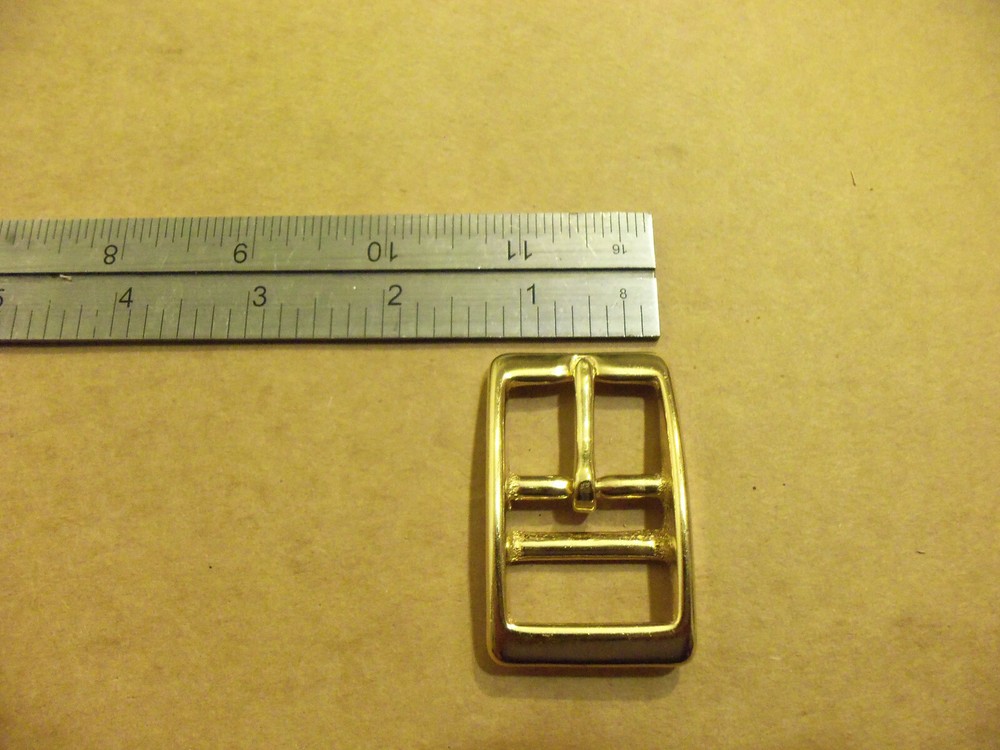 1" Solid Brass Dog Collar / Double Bar Buckle (5 Pack)