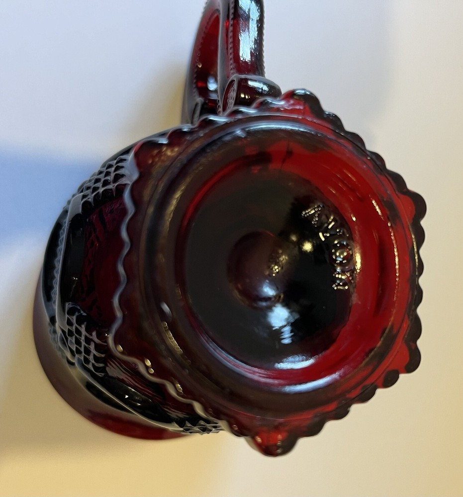 Vintage 1876 CAPE COD Collection RUBY RED Creamer AVON