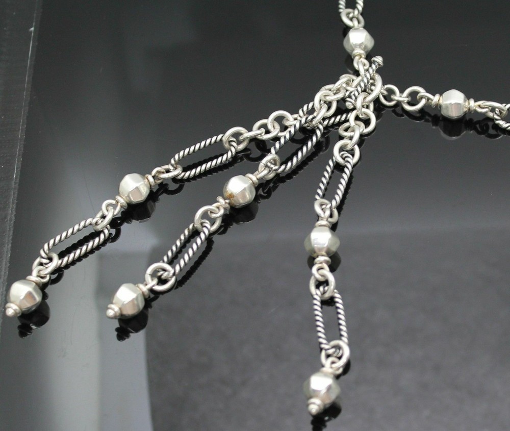 IMPRESSIVE HEAVY MODERNIST TOGGLE LOCK STATEMENT NECKLACE STERLING SILVER 18"