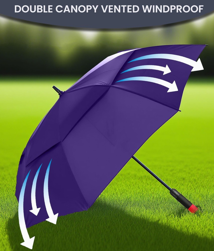/62/68/72 Inch Automatic Open Golf Umbrella Oversize Extra Large Double Canop...
