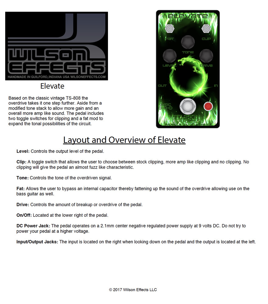 Wilson Effects Elevate Analog Tone Enhancer