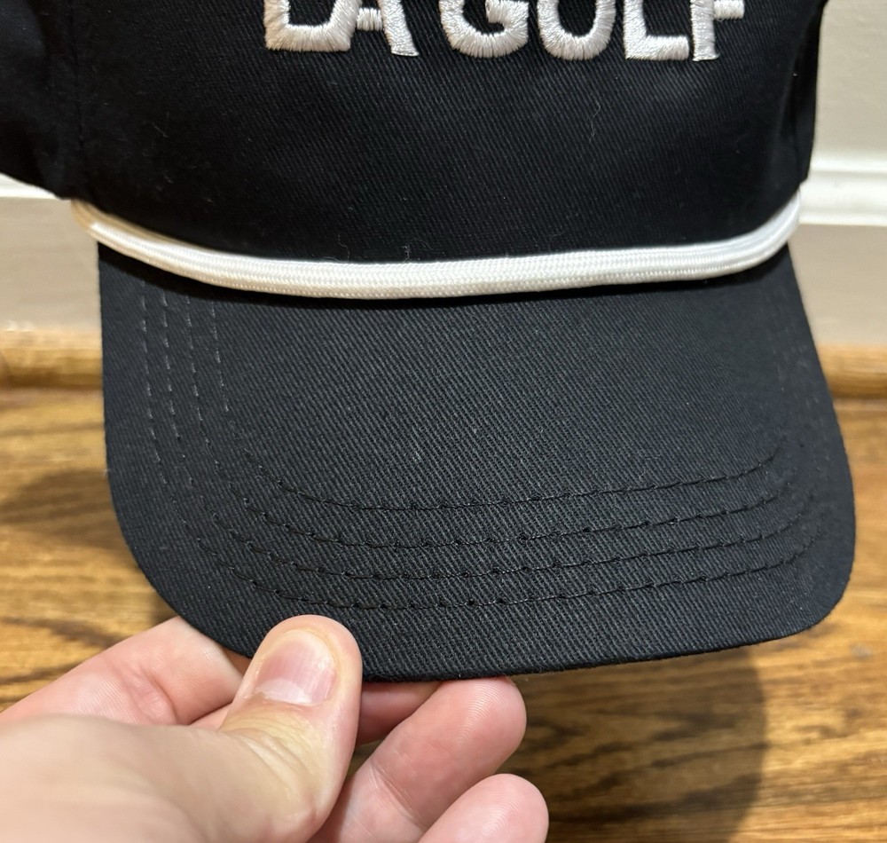 LA Golf Snapback Rope Hat - Black/White