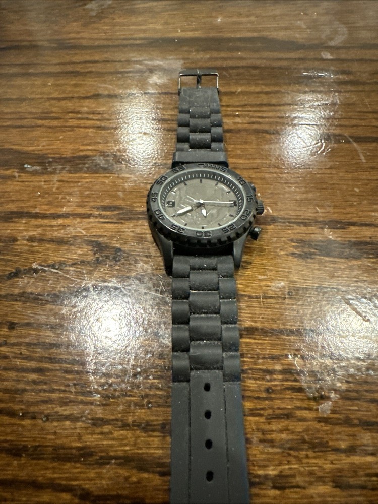 Marvel Comics Black Panther Wrist Watch Silicone All Black Needs Battery