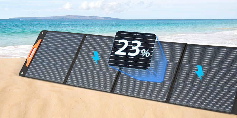 Blackview Oscal PM200 200W Foldable Solar Panel, Adjustable Kickstand, ≥22% SCE