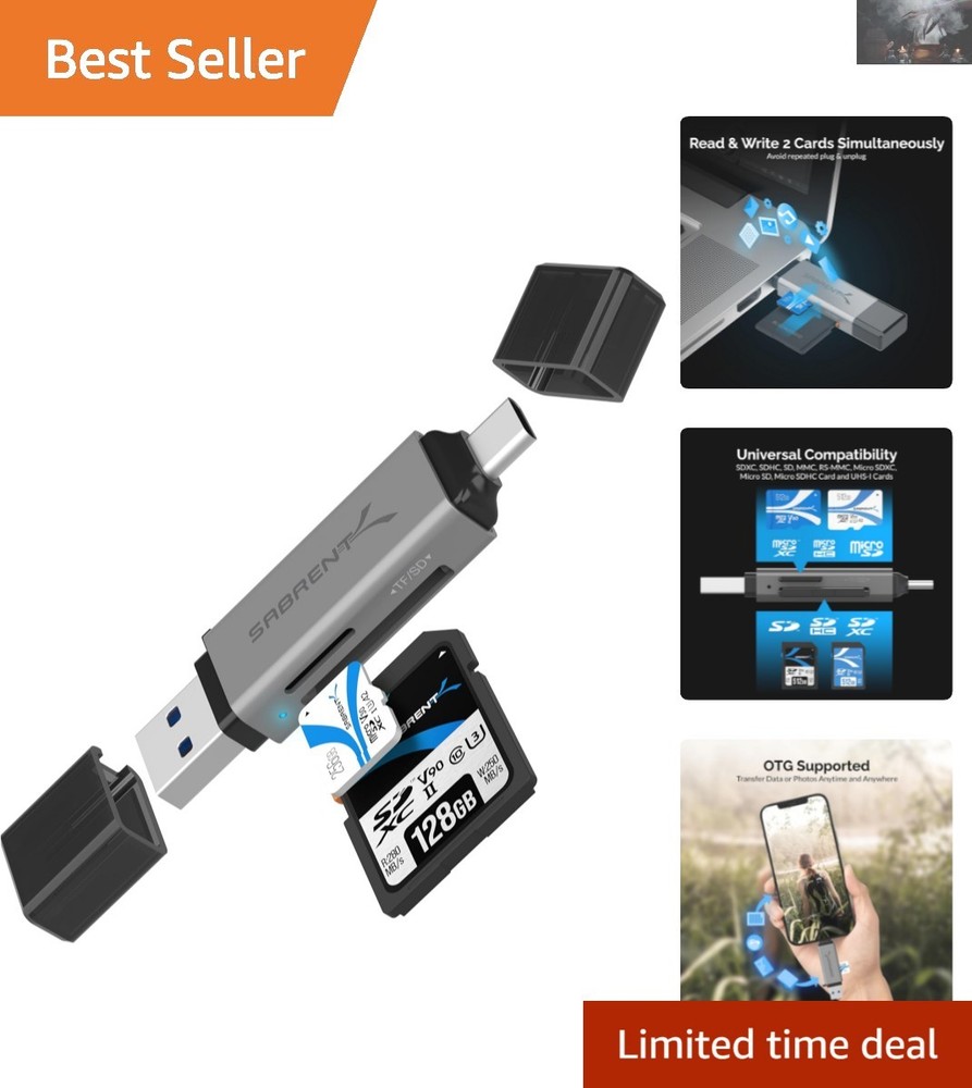 Versatile USB C and Micro SD Card Reader for Quick File Transfers Across Devices
