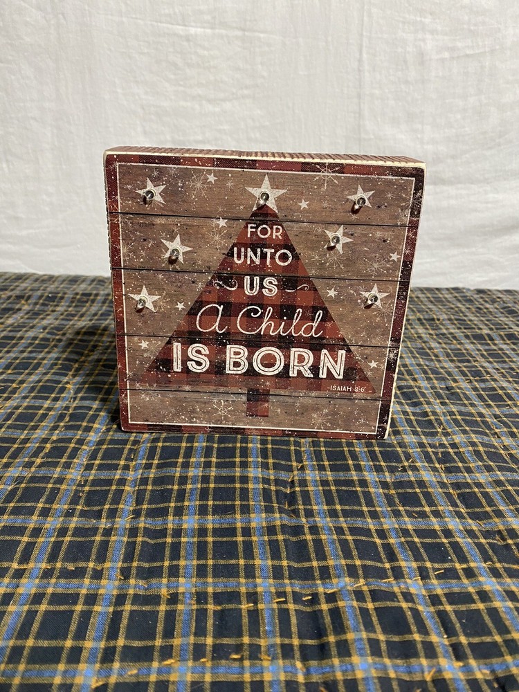 Pre-lit “Child is born” Christmas box