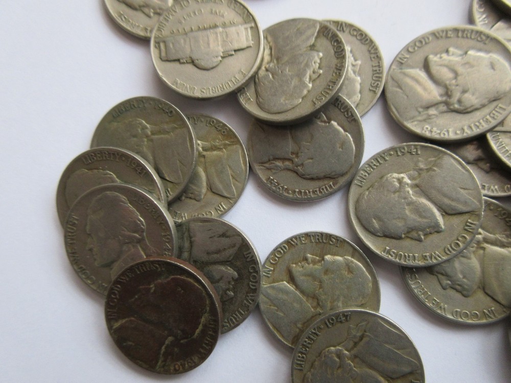 1940's , Jefferson Nickel , Circulated Mixed Roll