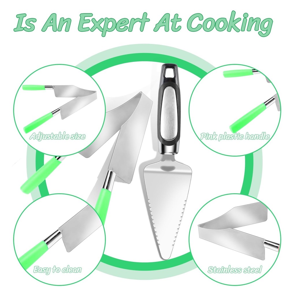 2 Pcs Cake Server and Multi Function Cake slicer cutter Stainless Steel Set f...