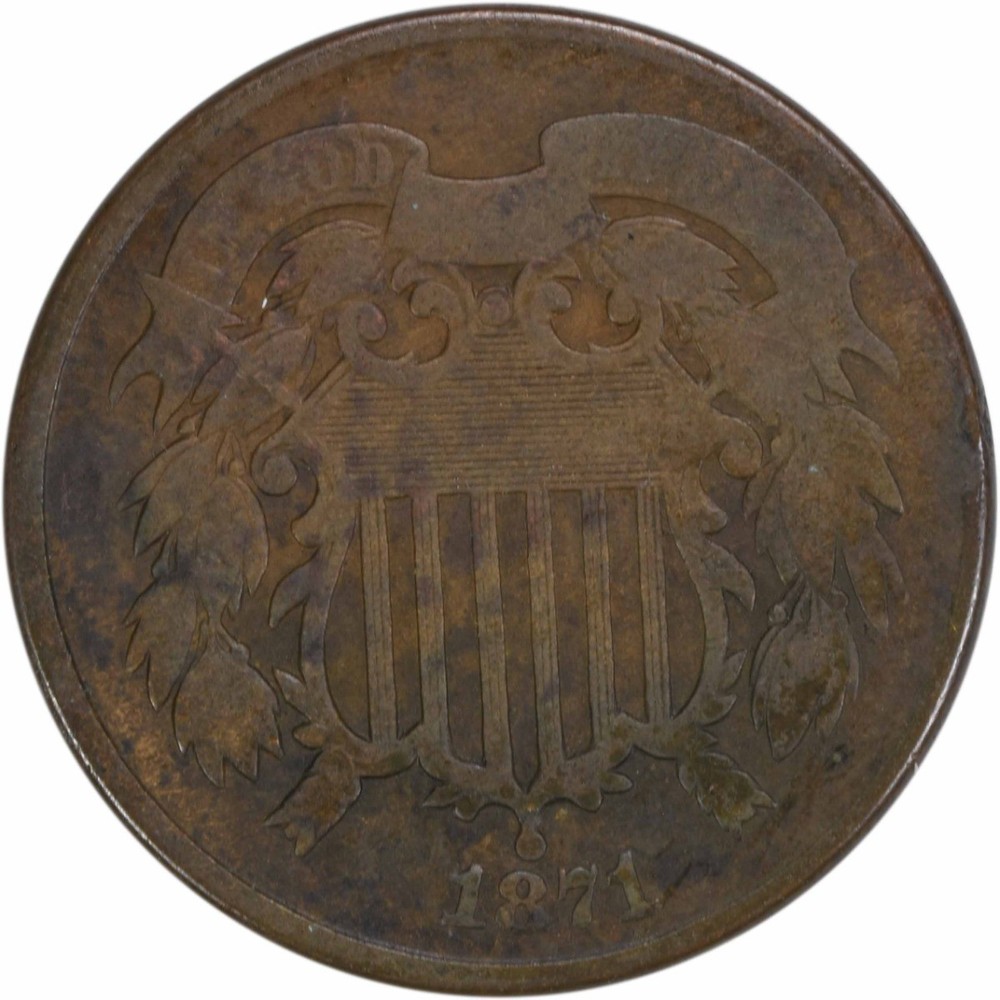 1871 Two Cent Piece VG Uncertified #309