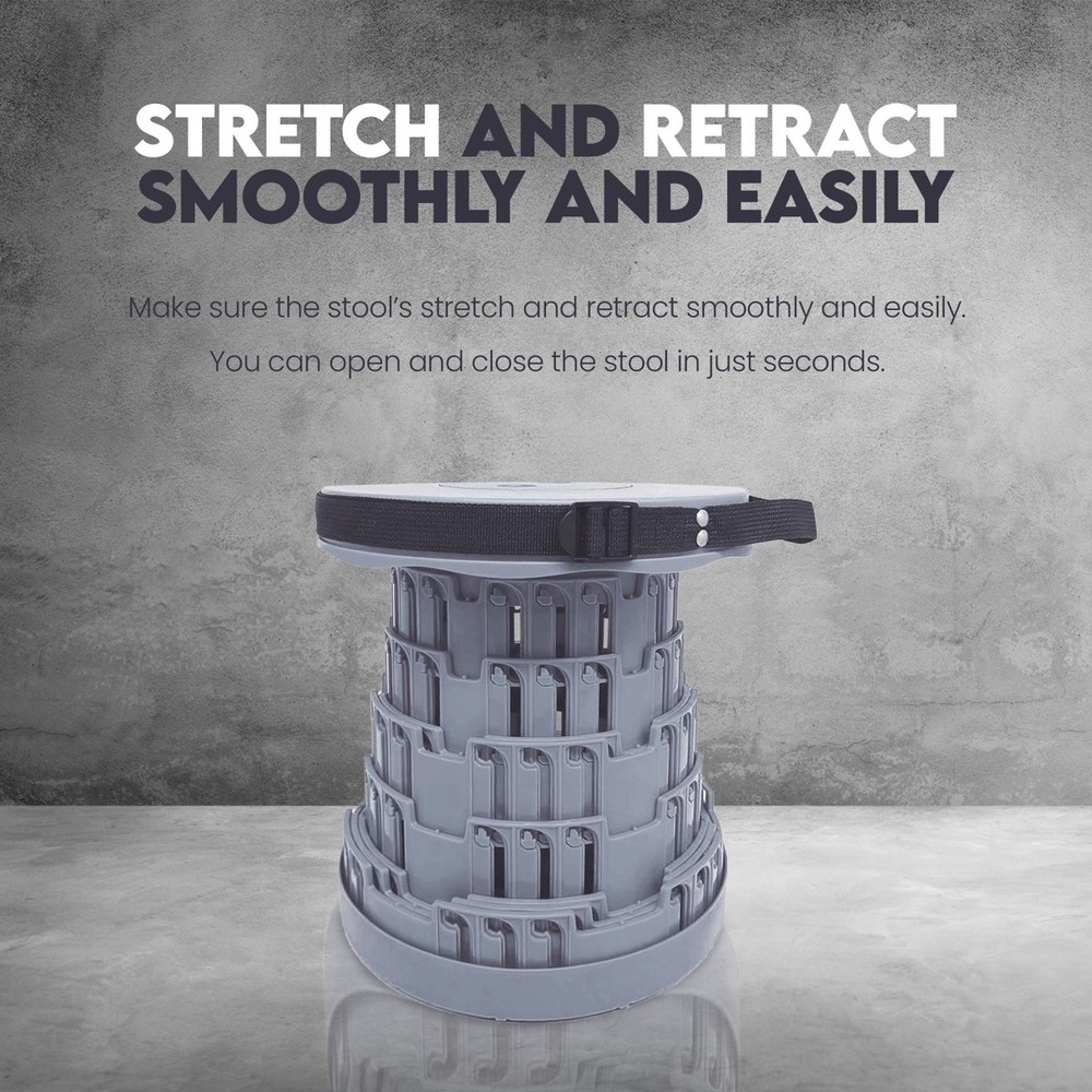 Aries Portable Telescoping Stool/Chair, Solid Gray