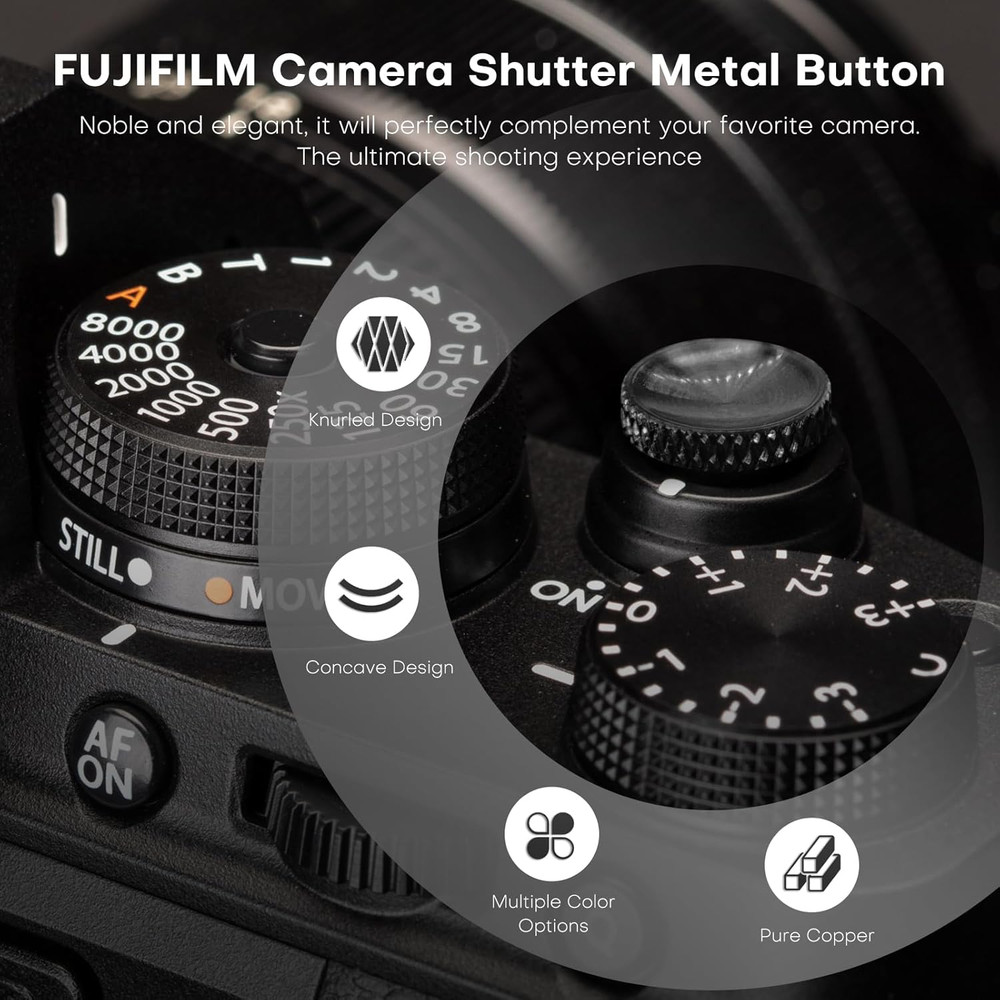 REYGEAK for Fujifilm Camera Shutter Button,4 Pcs Copper Soft Shutter Release But