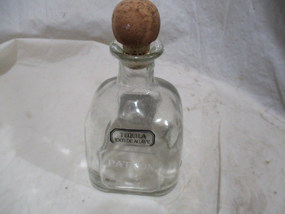 Patron Silver Empty Bottle, Cork, Hang Tag Certification   375ml