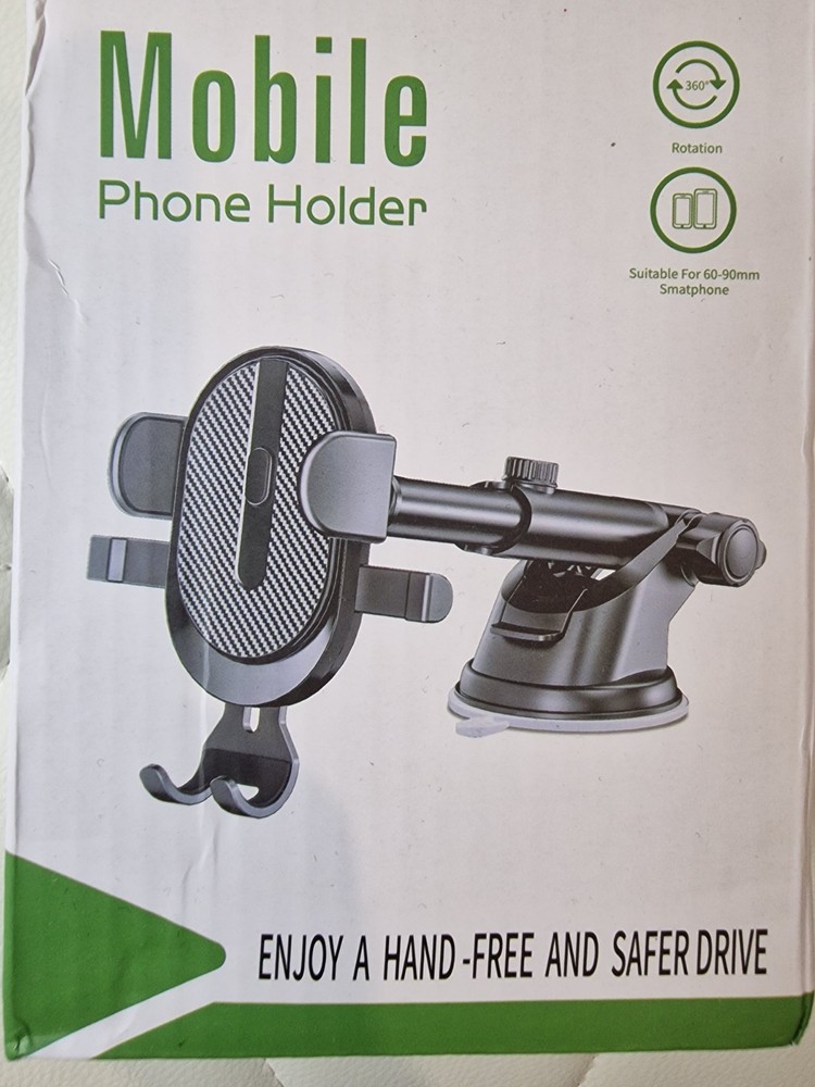 Universal Car Phone Holder, Adjustable Car Dashboard Mount, Suction Cup Style