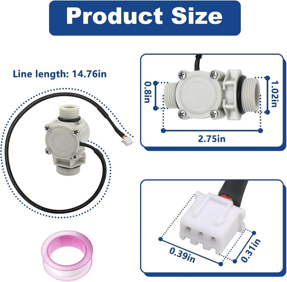 FSA QC MEDLRG Flow Sensor for Ecosmart ECO 18, 24, 27, 36 Water Heaters