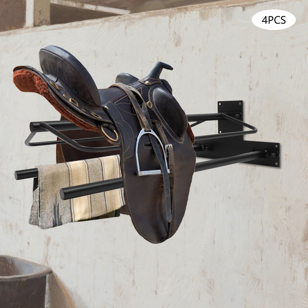 4 PCS Saddle Racks Saddle Rack With Double Pad Bars, Wall-mounted Saddle Rack US