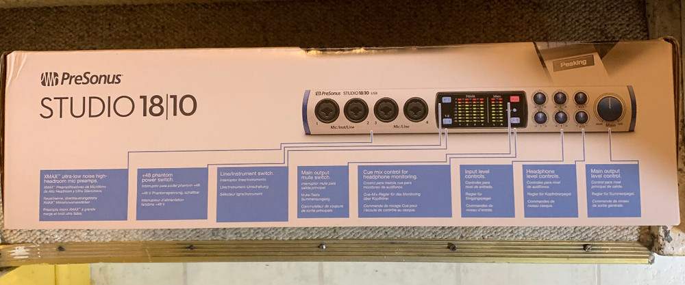 Audio/MIDI Interface, Presonus Studio 18/10, 18 inputs/8 outputs, 2 mic pre-amps