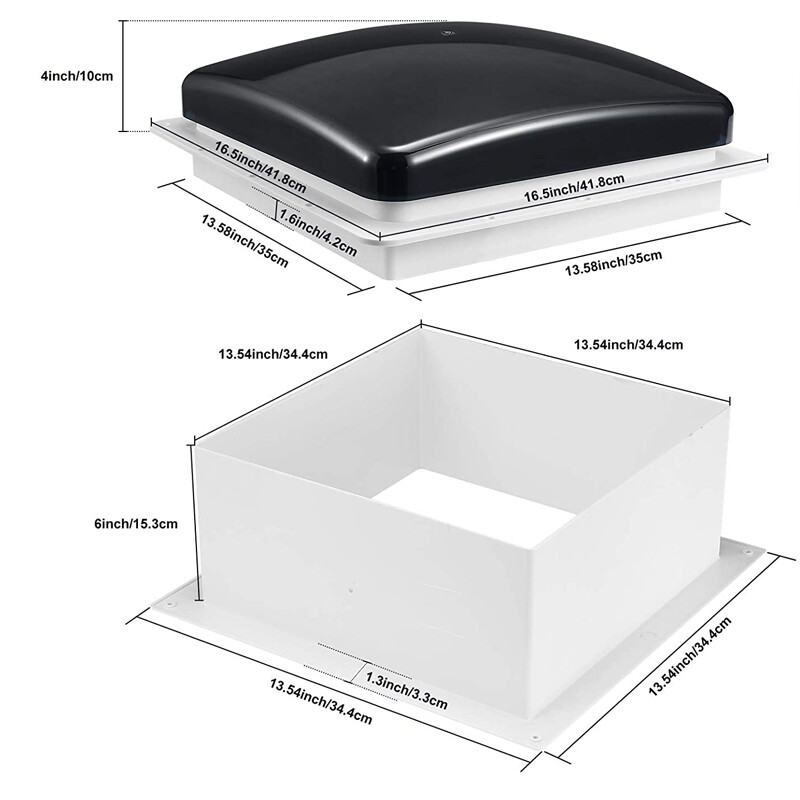 14'' 12V RV Roof Vent Air Max LED Fan Remote 10 Speed Camper Rain Sensor USA