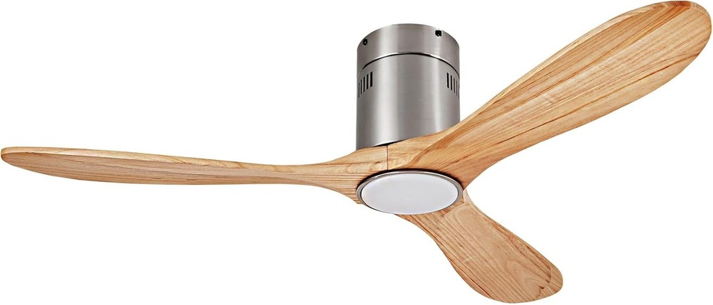52” Ceiling Fan with Light with 6 Speed Remote/APP Control, Solid Wood Fan