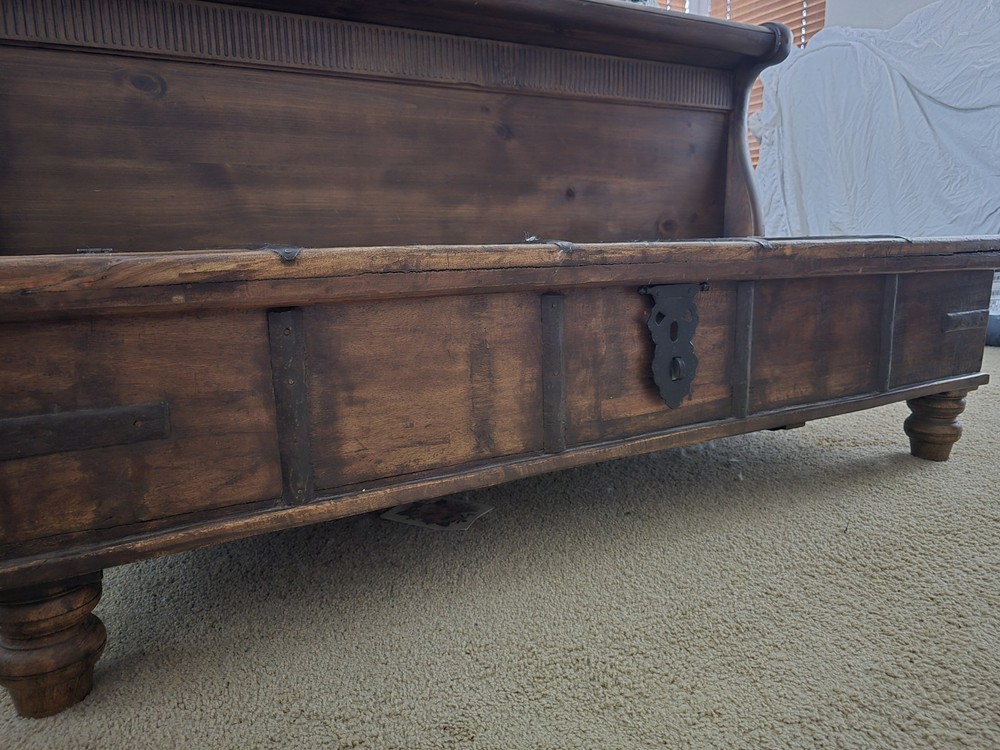 Very Heavy Solid Wood Rustic Lift-top Trunk - Local Pickup Only