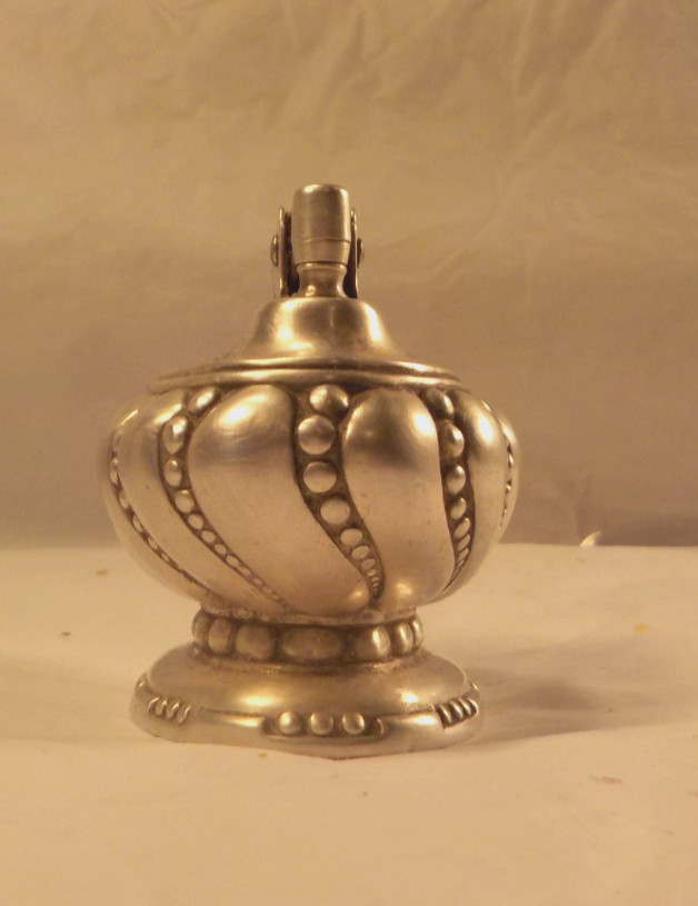 Vintage RONSON "Crown" Metal Silverplate Table Cigarette Lighter Art Deco
