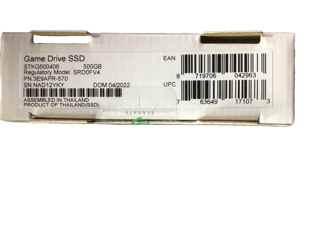 Seagate Game Drive SSD, STKG500406, External Drive SSD