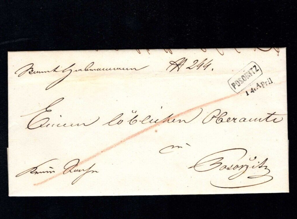 Austria 1848 "Posoritz" Ra E L1 "14 April" Je Chiaro (A559)