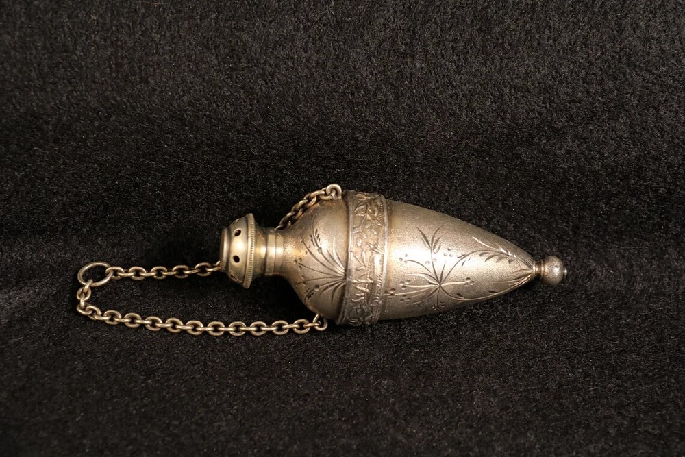 Antique Victorian Silver Chatelaine Perfumer Senct Flask Pomander