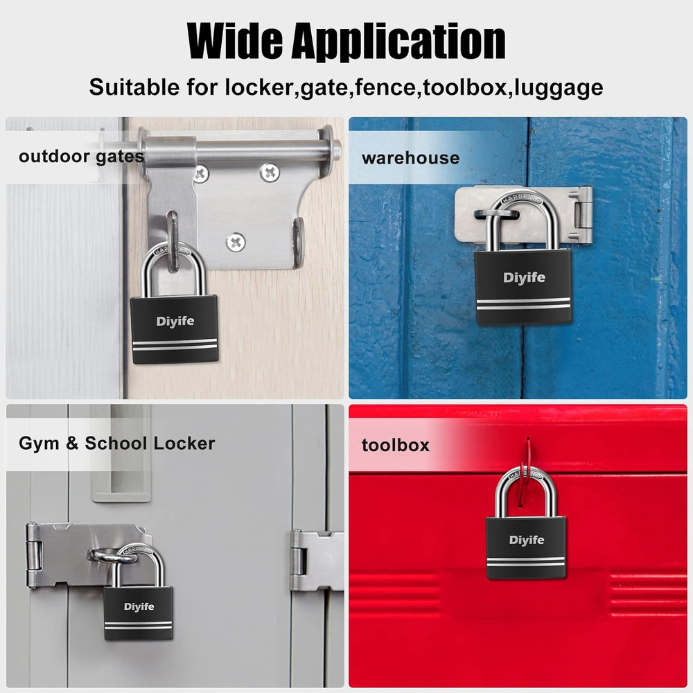 2 Pack Aluminum Padlocks Keyed Alike Anti Rust
