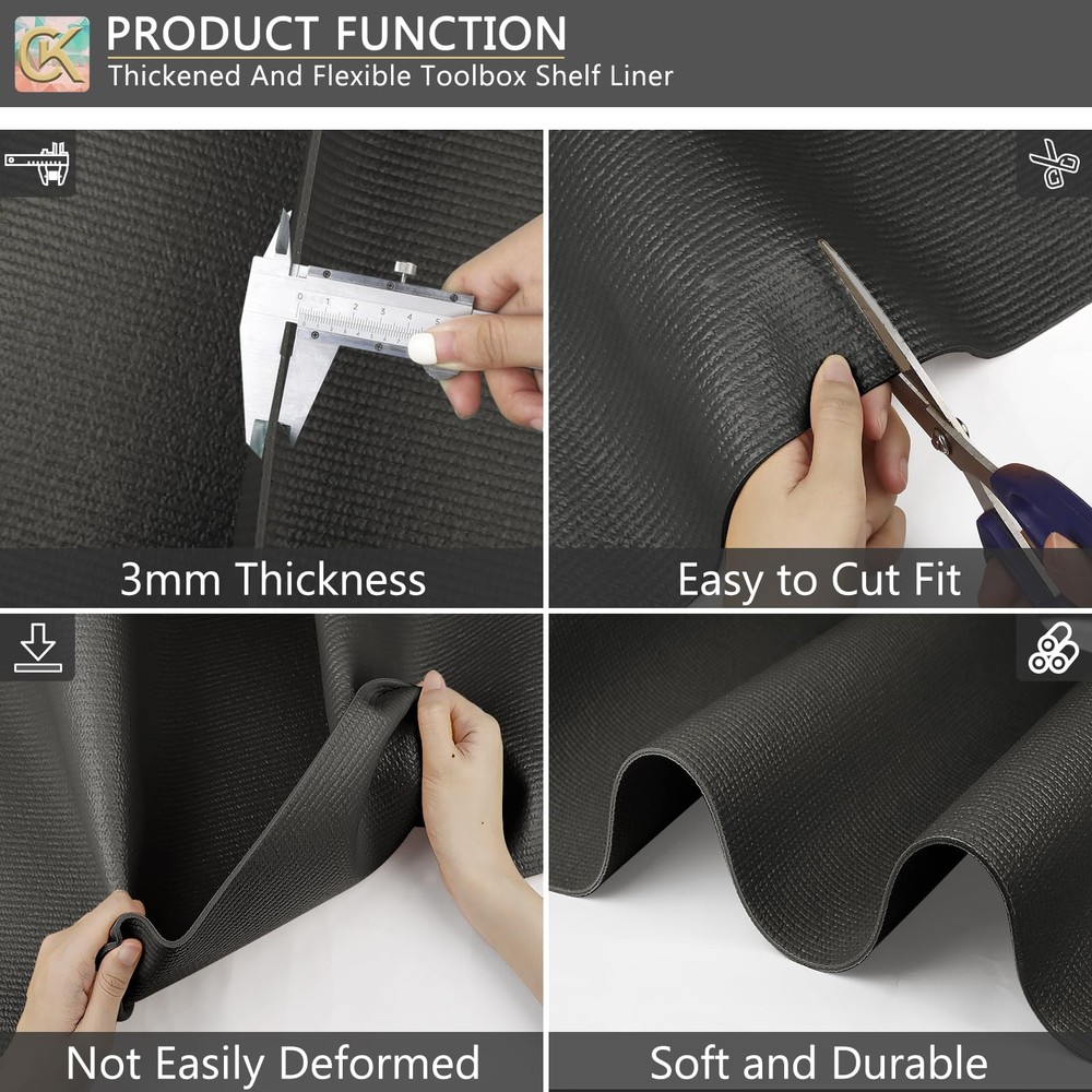 Foam Toolbox Liner Shelf Liner, Thickened Durable Pad Tool Box Mat for Protec...