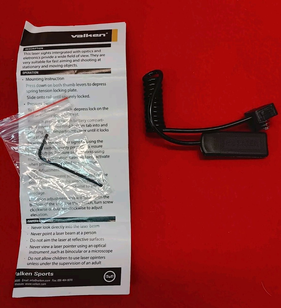 Valken Red/Green Laser Remote Switch Coiled Cable Replacement Accessory 112304
