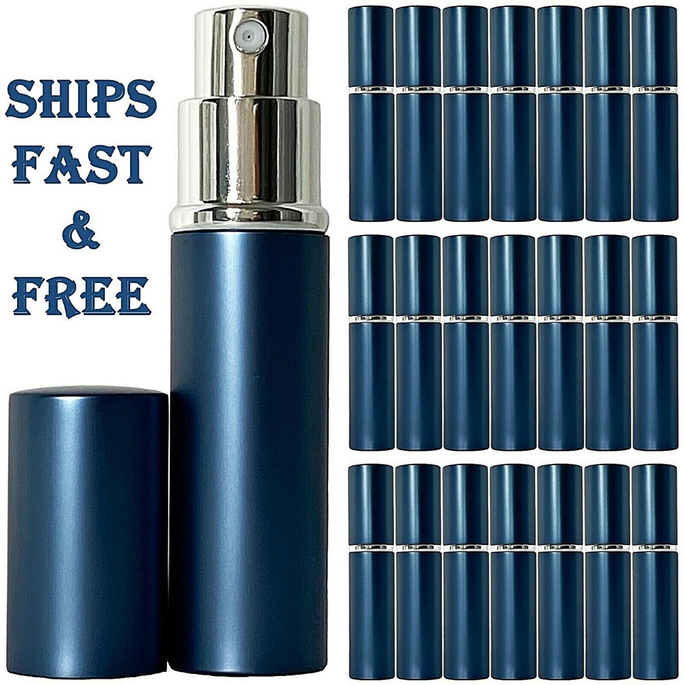 6ml 0.20oz empty perfume spray bottles silver atomizer blue casing refillable